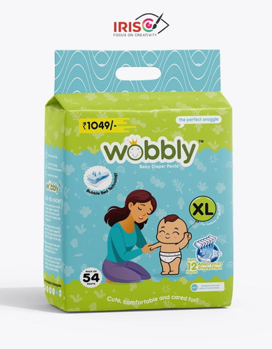 Xl 54 Pants Wobbly Disposable Diaper Pants - Color: White