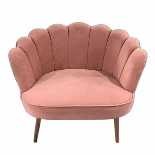 01 Designer Wing Lounge Chairs - Wooden Frame, Fabric Seat, Medium Back, Red, Round Seat | Home Use, Multicolor, Good Quality, Custom Size