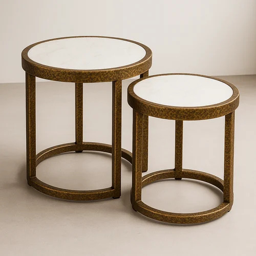 Marble Round Table Nesting - Application: Hotel Decor