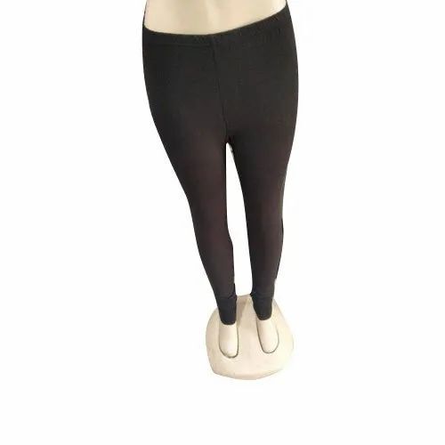 Plain Black Cotton Leggings