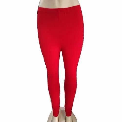 Plain Red Cotton Leggings