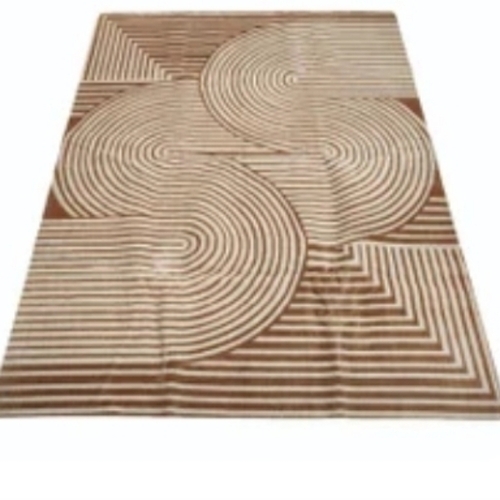 Polyester Geometric Brown Floor Carpet