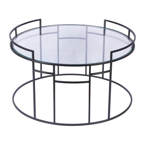 Round Bone Inlay Coffee Table - Application: Living Room