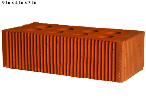 8 Hole Grooved Brick - Color: Red