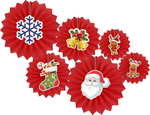 Bhakti Decoration Christmas Theme Paper Fan - Color: Multicolor