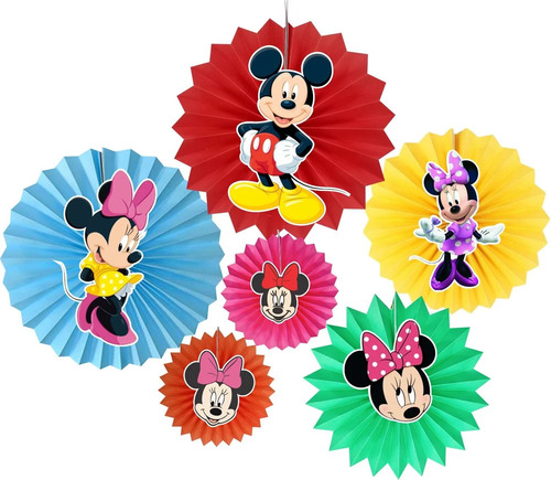 Bhakti Decoration Mickey Mouse Paper Fan - Color: Multicolor