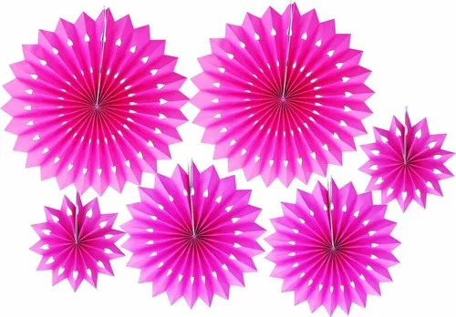 Birthday Party Supplies Colorful Paper Fan - Color: Multicolor