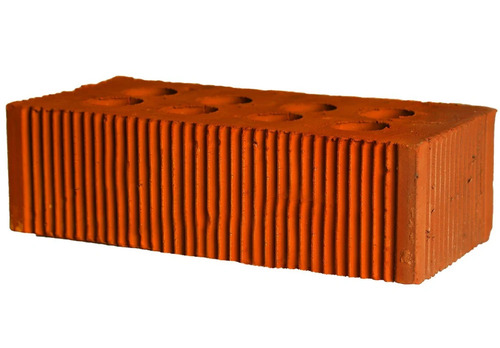 Durable Construction 8 Hole Wire Cut Brick - Color: Red