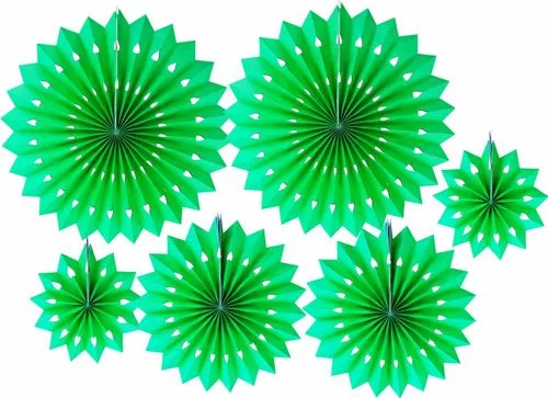 Green Colour Heart Shape Cutout Paper Fan - Feature: Lightweight Product