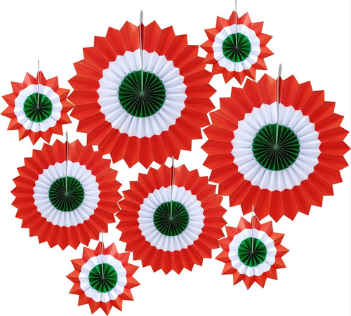 Indian Tricolor Decorative Paper Fans - Feature: Reusable