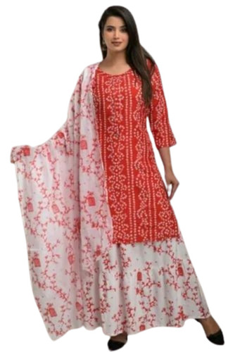 Women Printed Rayon Straight Kurta