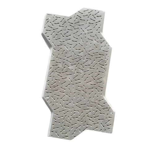 80Mm Grey Concrete Zig Zag Paver Block - Cavity: Solid