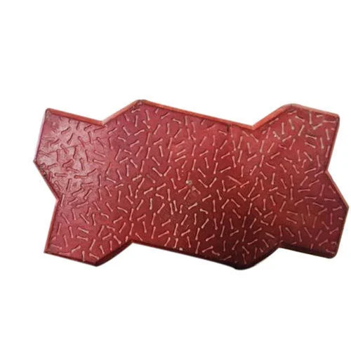 80Mm Red Concrete Zig Zag Paver Block - Cavity: Solid