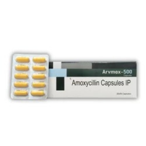 Arvmox-500 Amoxicillin 500mg Capsule (10 Capsules Per Strip)