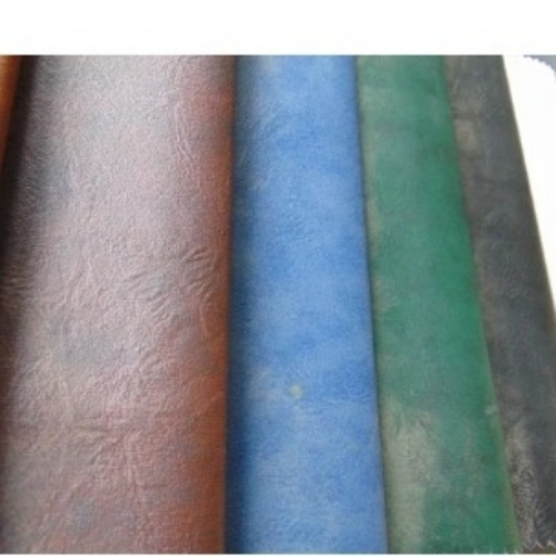 Blue Plain Leather Sofa Fabric