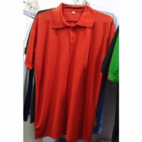 Collar Red T Shirt - Cotton, Regular Fit, Polo Collar, Half Sleeves | Soft, Good Quality, Machine Washable