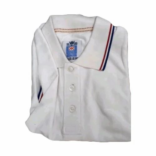 Corporate Promotional White T Shirt - Cotton, Multiple Sizes, White, Polo Collar, Half Sleeves, Machine Washable | Good Quality Soft Fabric