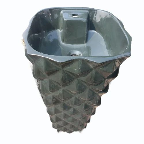 Grey Ceramic Pedestal Wash Basin