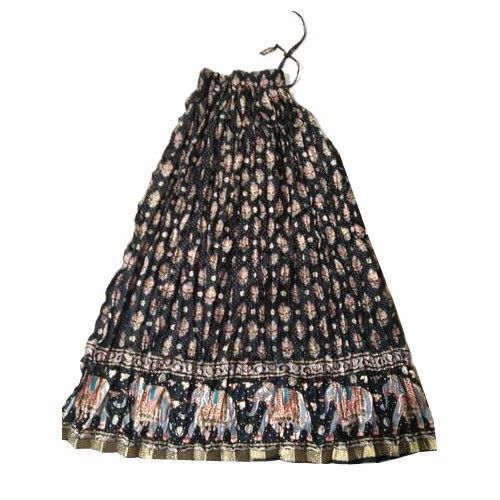 Ladies Rayon Elephant Printed Skirt - Color: Multi Color
