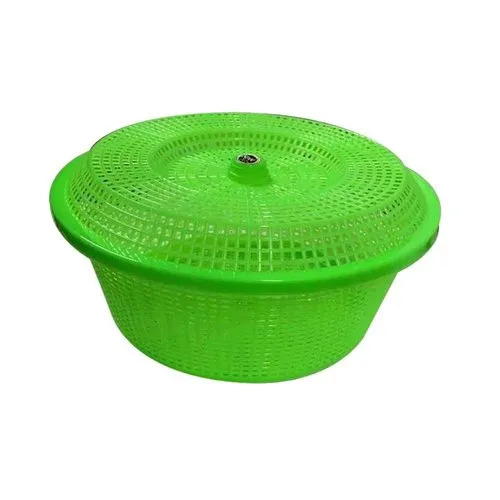 Plastic Food Storage Lid Basket - Color: Green