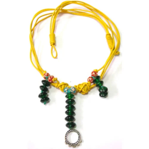 Yellow Leather Necklace Lnw00067