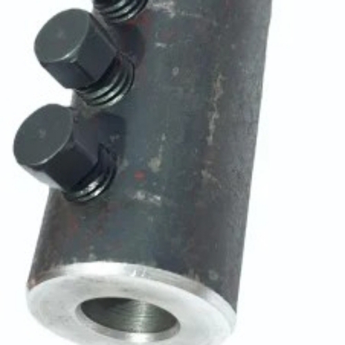 25mm Mild Steel MBT Reinforcement Coupler - Polished Black, Threaded Design, Corrosion Resistant, High Strength