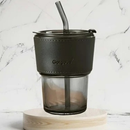 Tikishots Sipper Band 430ml Black Plain With Straw