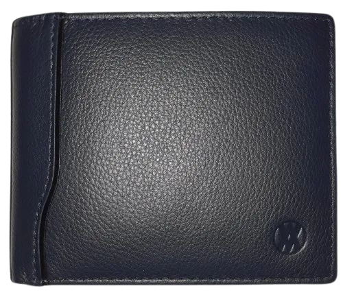 Bi Fold Black Leather Wallet - 9x12x2 cm, Matte Finish | Modern Design, Polished Surface, Water Resistant