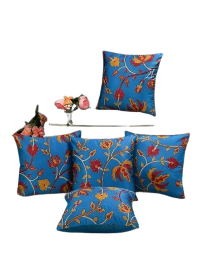 Blue Embroidered Cushion Cover