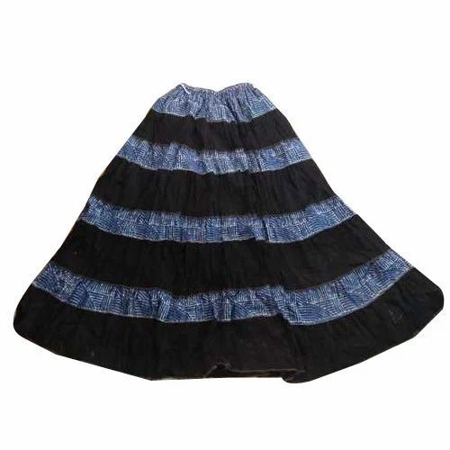 Cotton Printed Interlock Long Skirt