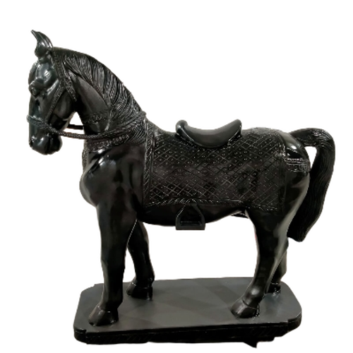 Marble Horse Statue - Color: Black