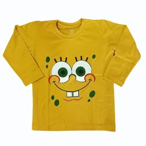 Mustard Yellow Kids Printed T Shirt