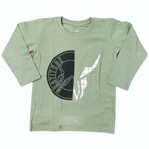 Pista Green Printed Kids T Shirt