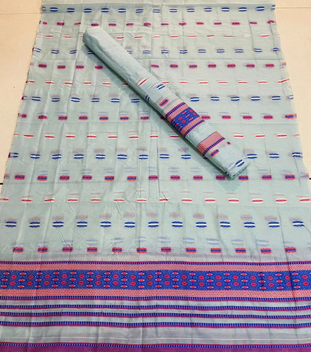 6.5M Grey Cotton Mekhela Chadar - Feature: Soft Finish