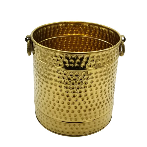Hammered Brass Planter