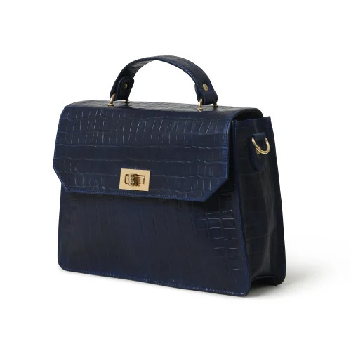 Ladies Blue Leather Handbags