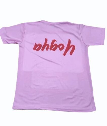 Polyester Men Pink T Shirt - Regular Fit, O-Neck, Half Sleeves, Printed | Lightweight, Quick Dry, Comfortable Fit
