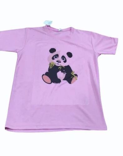 Polyester Pink Female Corporate T Shirt - Regular Fit, Half Sleeves, Printed Pattern | Light Weight, Soft, Breathable, Quick Dry
