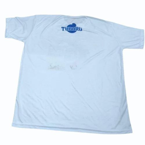 Polyester White Men Promotional T Shirt