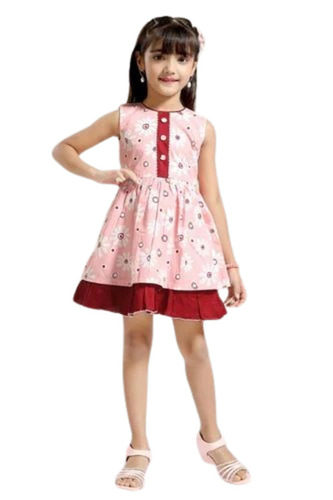 Sleeveless Kids Designer Frock