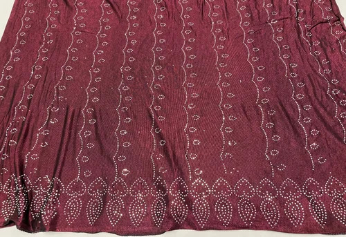 Stone Work Maroon Rayon Dupatta - Feature: Comfortable