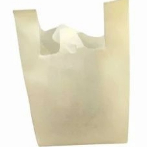 White W Cut Non Woven Bag - Reusable Durable Material, White, All Sizes | Tear Resistant, Water Resistant, Spacious Storage, Custom Printing, Lightweight Design