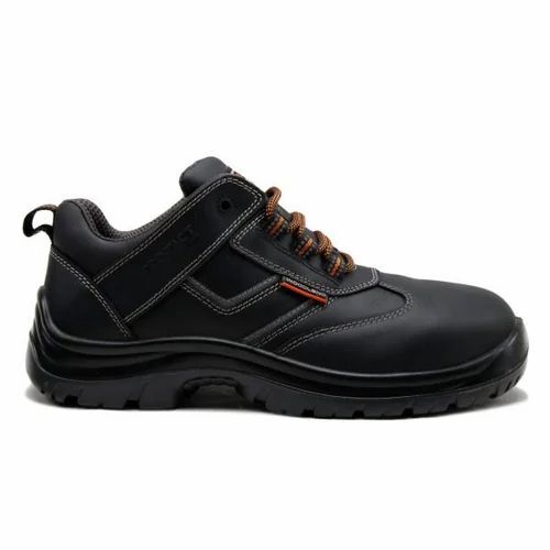 Black Pure Leather Safety Shoes 