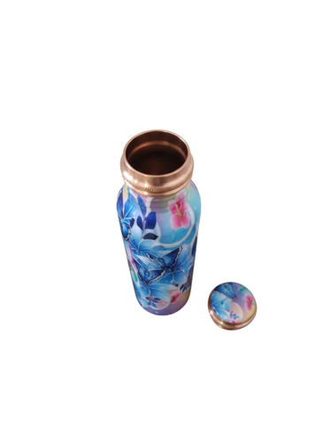 Butterfly Print Metal Copper Water Bottle