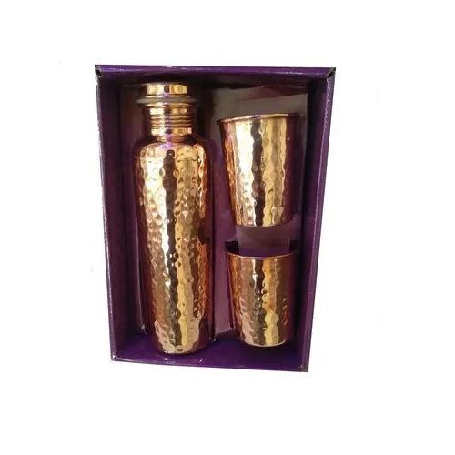 Hammered Copper Bottle Set