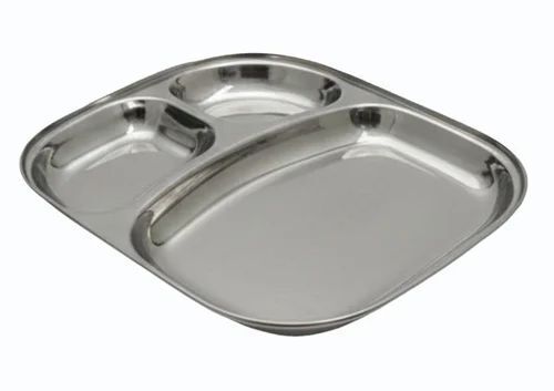 3 Compartment Stainless Steel Oval Plate