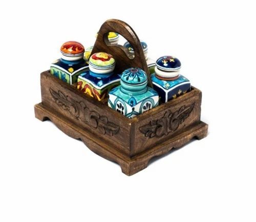6 Piece Ceramic Spice Jar Set