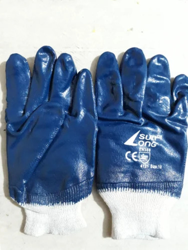 Blue And Black Cut Resistant Hand Gloves - Design: Plain