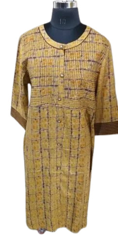 Causal Wear Straight Ladies Cotton Kurti