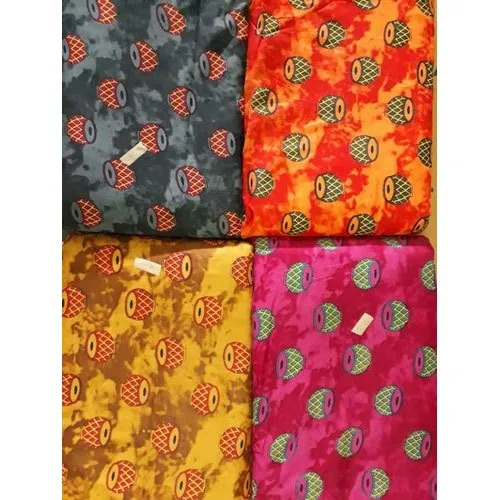 Ethnic Print Rayon Dress Fabric - Color: Green